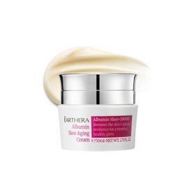 EARTHERA Albumin Slow Aging Cream jar 50ml Anti Wrinkle Collagen Boosting K Beauty Cream _ Made in Korea